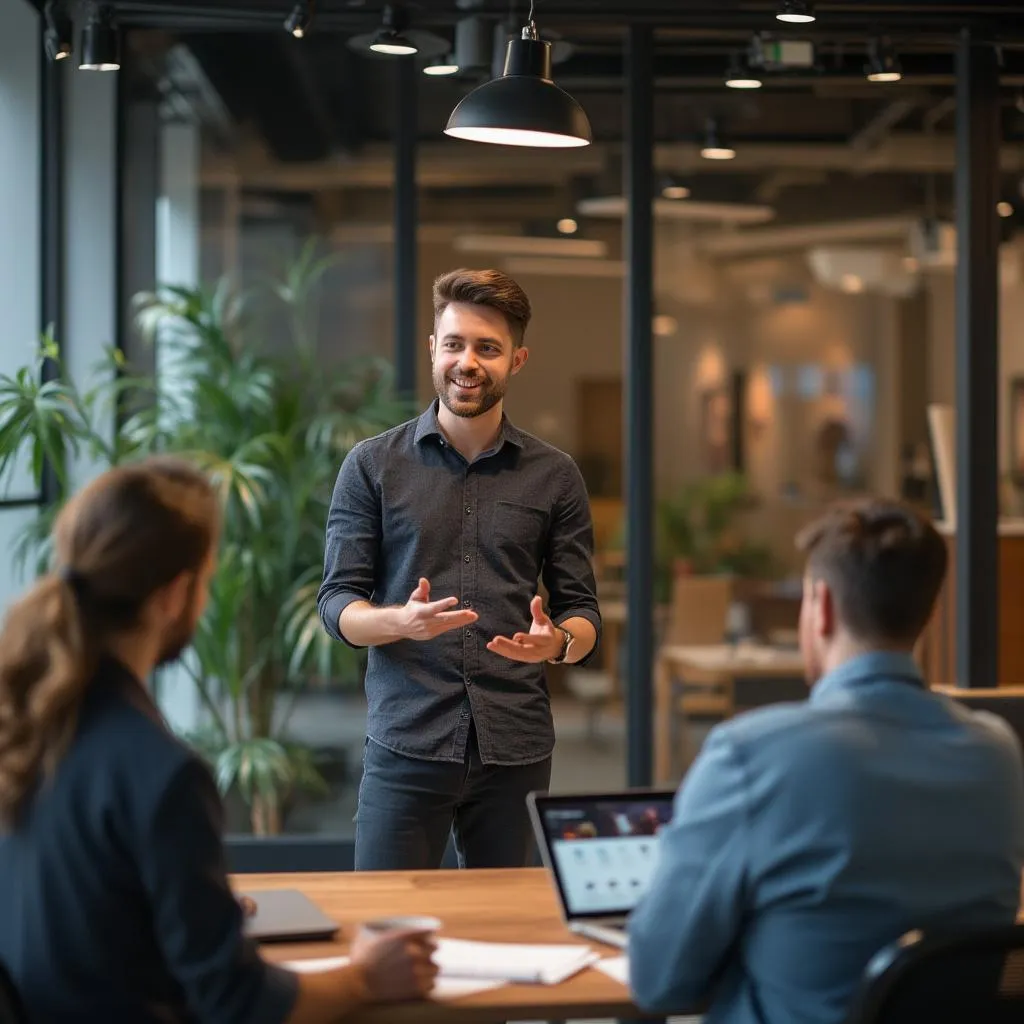 Startup prezentuje svůj projekt investorům