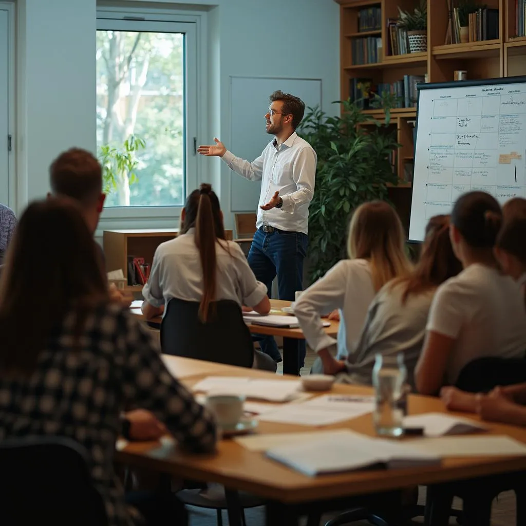 Lektor vede workshop